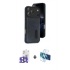 MARSİLYAN™- iPhone 17 Pro Max Kılıf Yörünge Işık Serisi - Siyah 3D Antistatik Seramik Nano Ekran Koruyucu + Natural Grey Bilvis Titan Kamera Lens