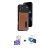 MARSİLYAN™- iPhone 17 Pro Max Kılıf Yörünge Işık Serisi - Siyah 3D Antistatik Seramik Nano Ekran Koruyucu + Turuncu Bilvis Titan Kamera Lens