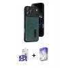 MARSİLYAN™- iPhone 17 Pro Max Kılıf Yörünge Işık Serisi - Siyah Bilvis 5in1 3D Magic Cam Ekran Koruyucu + Natural Grey Bilvis Titan Kamera Lens
