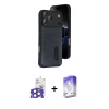 MARSİLYAN™- iPhone 17 Pro Max Kılıf Yörünge Işık Serisi - Siyah Bilvis 5in1 3D Magic Cam Ekran Koruyucu + Natural Grey Bilvis Titan Kamera Lens