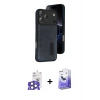 MARSİLYAN™- iPhone 17 Pro Max Kılıf Yörünge Işık Serisi - Siyah Bilvis 5in1 5D Magic Hayalet Cam Ekran Koruyucu + Bilvis Titan Kamera Lens - NLGY