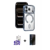 MARSİLYAN™- iPhone 17 Pro Max Kılıf Zirve Doku Prime - Siyah 3D Antistatik Hayalet Cam Ekran Koruyucu + Bilvis Titan Kamera Lens - GS