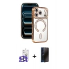 MARSİLYAN™- iPhone 17 Pro Max Kılıf Zirve Doku Prime - Siyah 3D Antistatik Hayalet Cam Ekran Koruyucu + Bilvis Titan Kamera Lens - NLGY