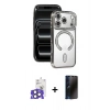 MARSİLYAN™- iPhone 17 Pro Max Kılıf Zirve Doku Prime - Siyah 3D Antistatik Hayalet Cam Ekran Koruyucu + Bilvis Titan Kamera Lens - NLGY