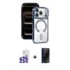 MARSİLYAN™- iPhone 17 Pro Max Kılıf Zirve Doku Prime - Siyah 3D Antistatik Hayalet Cam Ekran Koruyucu + Bilvis Titan Kamera Lens - NLGY