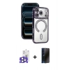 MARSİLYAN™- iPhone 17 Pro Max Kılıf Zirve Doku Prime - Siyah 3D Antistatik Hayalet Cam Ekran Koruyucu + Bilvis Titan Kamera Lens - NLGY