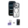 MARSİLYAN™- iPhone 17 Pro Max Kılıf Zirve Doku Prime - Siyah 3D Antistatik Hayalet Cam Ekran Koruyucu + Bilvis Titan Kamera Lens - NLGY