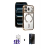 MARSİLYAN™- iPhone 17 Pro Max Kılıf Zirve Doku Prime - Siyah 3D Antistatik Hayalet Cam Ekran Koruyucu + Bilvis Titan Kamera Lens - NLGY