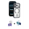 MARSİLYAN™- iPhone 17 Pro Max Kılıf Zirve Doku Prime - Siyah 3D Antistatik Seramik Nano Ekran Koruyucu + Bilvis Titan Kamera Lens - NLGY