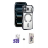 MARSİLYAN™- iPhone 17 Pro Max Kılıf Zirve Doku Prime - Siyah Bilvis 3D Cam Ekran Koruyucu + Bilvis Titan Kamera Lens - GS