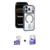 MARSİLYAN™- iPhone 17 Pro Max Kılıf Zirve Doku Prime - Siyah Bilvis 5in1 5D Magic Hayalet Cam Ekran Koruyucu + Turuncu Bilvis Titan Kamera Lens