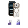 MARSİLYAN™- iPhone 17 Pro Max Kılıf Zirve Doku Prime - Siyah Bilvis 5in1 5D Magic Hayalet Cam Ekran Koruyucu + Turuncu Bilvis Titan Kamera Lens