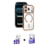 MARSİLYAN™- iPhone 17 Pro Max Kılıf Zirve Doku Prime - Siyah Bilvis 5in1 5D Magic Hayalet Cam Ekran Koruyucu + Turuncu Bilvis Titan Kamera Lens