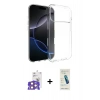 MARSİLYAN™- iPhone 17 Pro Max Kılıf Zirve Doku - Şeffaf Pasifik Cam Ekran Koruyucu + Turuncu Bilvis Titan Kamera Lens