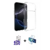 MARSİLYAN™- iPhone 17 Pro Max Kılıf Zirve Doku - Siyah 3D Antistatik Cam Ekran Koruyucu + Bilvis Titan Kamera Lens - GS