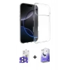 MARSİLYAN™- iPhone 17 Pro Max Kılıf Zirve Doku - Siyah Bilvis 5in1 5D Magic Hayalet Cam Ekran Koruyucu + Bilvis Titan Kamera Lens - LT