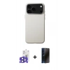 MARSİLYAN™- iPhone 17 Pro Max Kılıf Zirve Modern Prime - Siyah 3D Antistatik Hayalet Cam Ekran Koruyucu + Bilvis Titan Kamera Lens - LT