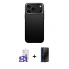 MARSİLYAN™- iPhone 17 Pro Max Kılıf Zirve Modern Prime - Siyah 3D Antistatik Hayalet Cam Ekran Koruyucu + Bilvis Titan Kamera Lens - GS