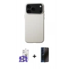 MARSİLYAN™- iPhone 17 Pro Max Kılıf Zirve Modern Prime - Siyah 3D Antistatik Hayalet Cam Ekran Koruyucu + Bilvis Titan Kamera Lens - GS