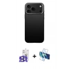 MARSİLYAN™- iPhone 17 Pro Max Kılıf Zirve Modern Prime - Siyah 3D Antistatik Seramik Nano Ekran Koruyucu + Bilvis Titan Kamera Lens - LT