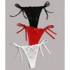 MARSiLYAN-  Kadın 3lü Dantelli Yandan Bağlamalı Seksi Tanga TG270054