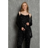 MARSiLYAN- Kadın 3lü Sabahlık Pijama Takım Siyah