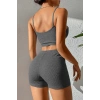 MARSiLYAN- Kadın Antrasit Gri Şortlu Kaşkorse Gecelik Takım