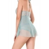 MARSiLYAN- Kadın Aqua Bodysuit Formlu Şık Gecelik Premium Gece Giyim