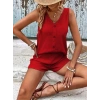 MARSiLYAN- Kadın Askılı Kolsuz V Yakalı önden Düğmeli Bürümcük Bluz Ve Short Ikili Takım