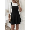 MARSiLYAN- Kadın Askılı Sırttan çapraz Detaylı Kısa Kiloş Kadife Mini Elbise