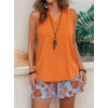 MARSiLYAN- Kadın Askılı V Yakalı Sandy Bluz Ve Desenli Short Ikili Takım