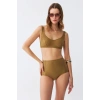 MARSiLYAN- Kadın Basic Hardal Pedli Yüksek Bel Bikini Takımı