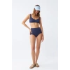 MARSiLYAN- Kadın Basic Lacivert Pedli Yüksek Bel Bikini Takımı