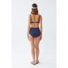 MARSiLYAN- Kadın Basic Lacivert Pedli Yüksek Bel Bikini Takımı