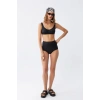 MARSiLYAN- Kadın Basic Siyah Pedli Yüksek Bel Bikini Takımı