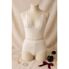 MARSiLYAN- Kadın Beyaz Dantel Bralet Şort Takımı – Romantik ve Zarif İç Giyim