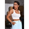 MARSiLYAN- Kadın Beyaz Kalın Askılı Crop Top Büstiyer