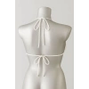 MARSiLYAN- Kadın Beyaz Pedli Üçgen Bikini Üstü Halter Bağlamalı Aksesuarlı