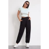 MARSiLYAN- Kadın Beyaz Yuvarlak Yaka Yarım Kol Crop Top Bluz