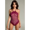 MARSiLYAN- Kadın Bordo Dantel İşlemeli Şık Bodysuit