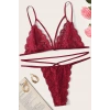 MARSiLYAN- Kadın Bordo Dantel Sütyen Külot Takımı