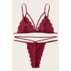MARSiLYAN- Kadın Bordo Dantel Sütyen Külot Takımı
