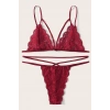 MARSiLYAN- Kadın Bordo Dantel Sütyen Külot Takımı