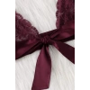 MARSiLYAN- Kadın Bordo Dantelli & Kurdelalı Sütyen Külot Takımı