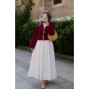 MARSiLYAN- Kadın Bordo Kısa Kimono Ceket – Zarif ve Şık Kombin Parçası