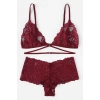 MARSiLYAN- Kadın Bordo Özel Şık Sütyen Külot Takımı
