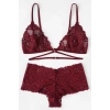 MARSiLYAN- Kadın Bordo Özel Şık Sütyen Külot Takımı