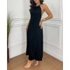 MARSiLYAN- Kadın Boyundan Askılı Halter Kollu Viskon Elbise