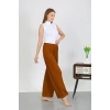 MARSiLYAN- Kadın Bürümcük Kumaş Hafif-Esnek Pantolon 210074 Kahve