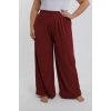 MARSiLYAN- Kadın Büyük Beden Bordo Rahat Kesim Baggy Tek Alt
